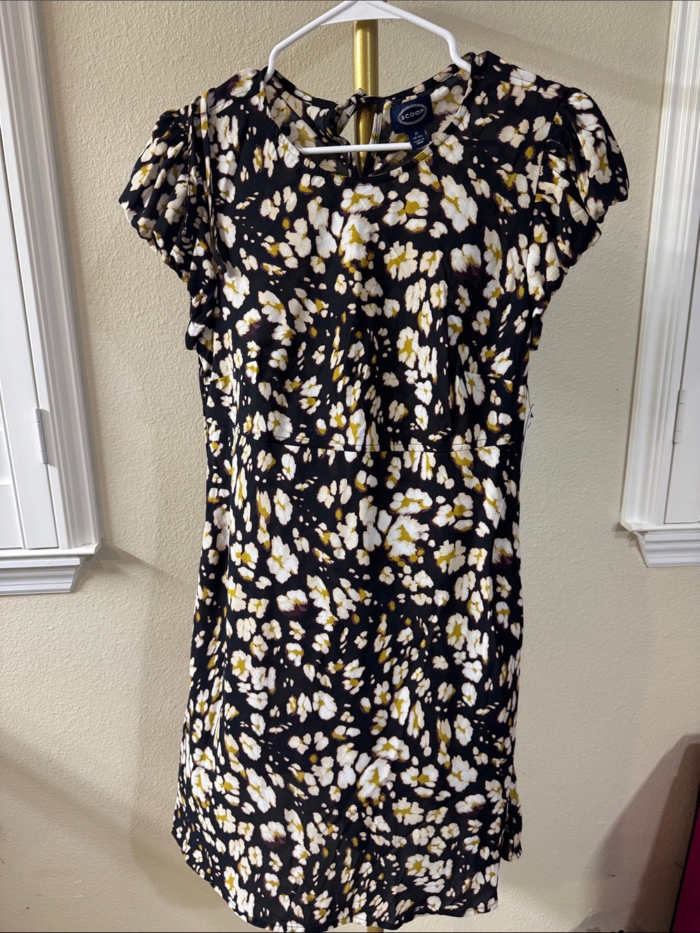 Black Floral-Print Short Mini Dress